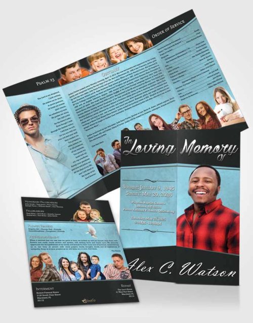 Obituary Funeral Template Gatefold Memorial Brochure Paramount Vitality