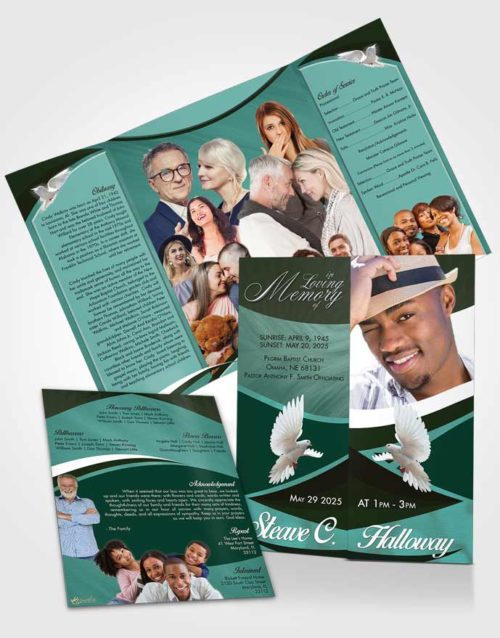 Obituary Funeral Template Gatefold Memorial Brochure Passionate Diligence