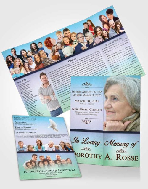 Obituary Funeral Template Gatefold Memorial Brochure Placid Tolerance