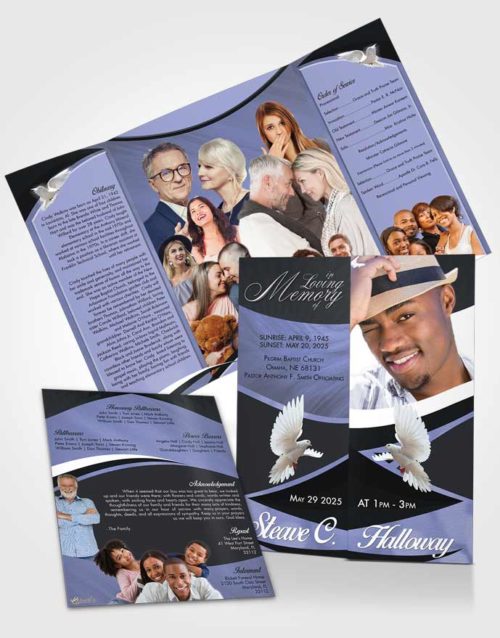Obituary Funeral Template Gatefold Memorial Brochure Premium Diligence