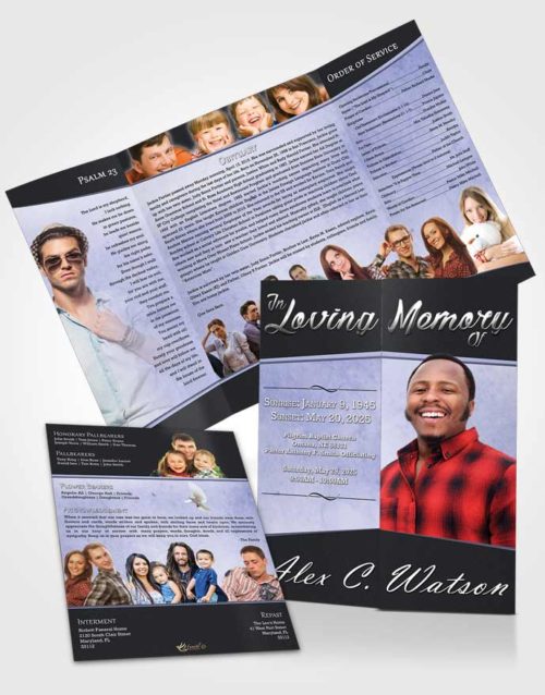 Obituary Funeral Template Gatefold Memorial Brochure Premium Vitality