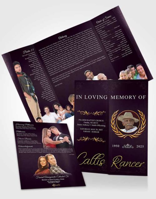 Obituary Funeral Template Gatefold Memorial Brochure Remarkable Desire