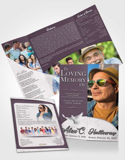 Obituary Funeral Template Gatefold Memorial Brochure Remarkable Peace of Mind