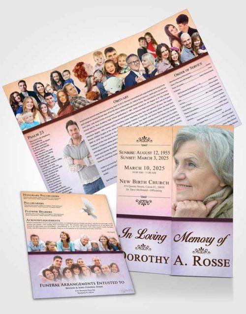 Obituary Funeral Template Gatefold Memorial Brochure Restful Tolerance