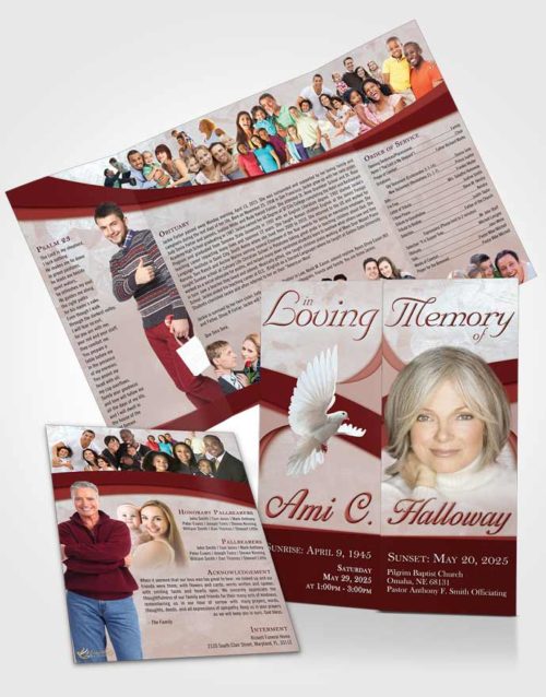 Obituary Funeral Template Gatefold Memorial Brochure Ruby Love Wisdom