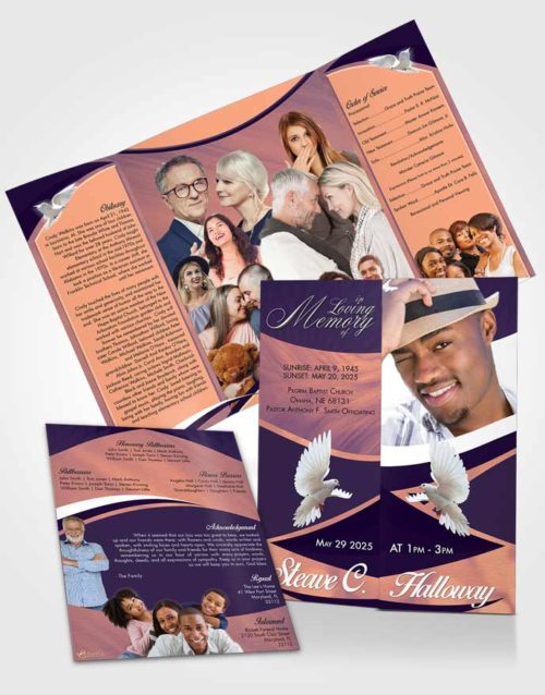 Obituary Funeral Template Gatefold Memorial Brochure Smooth Diligence