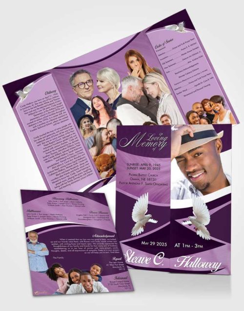 Obituary Funeral Template Gatefold Memorial Brochure Soothing Diligence