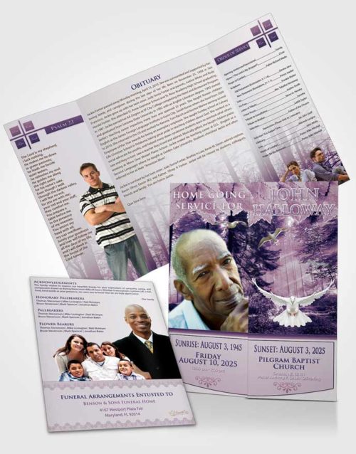 Obituary Funeral Template Gatefold Memorial Brochure Special Moments Forest Laughter