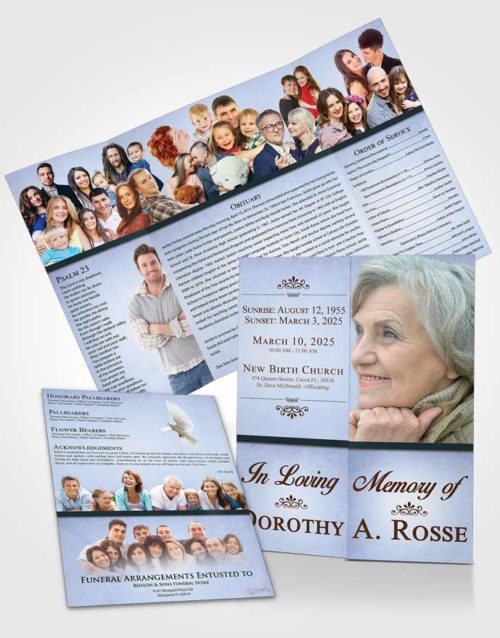 Obituary Funeral Template Gatefold Memorial Brochure Splendid Tolerance