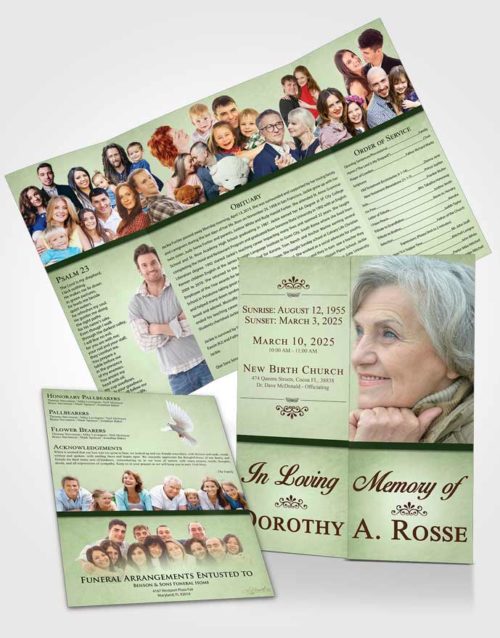 Obituary Funeral Template Gatefold Memorial Brochure Spring Tolerance