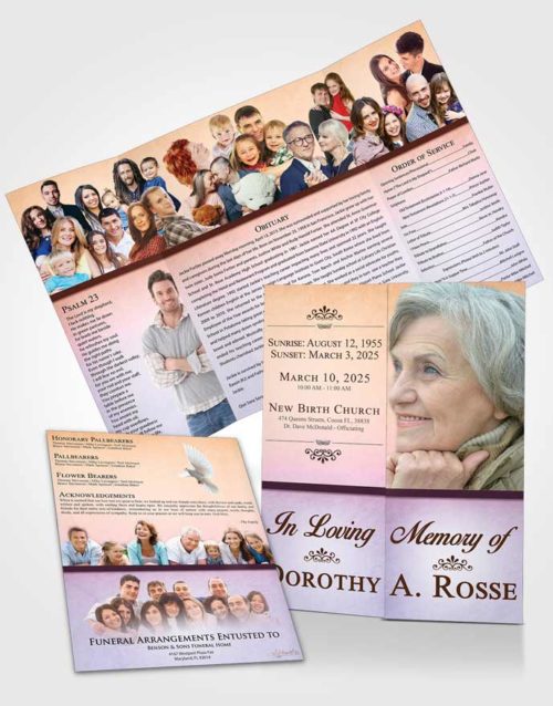 Obituary Funeral Template Gatefold Memorial Brochure Steady Tolerance