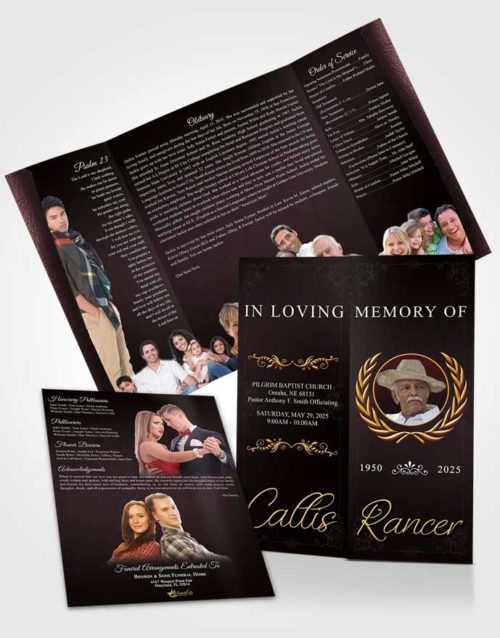 Obituary Funeral Template Gatefold Memorial Brochure Superior Desire