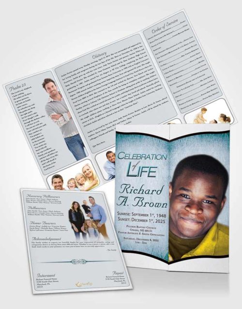 Obituary Funeral Template Gatefold Memorial Brochure Sweet Bliss