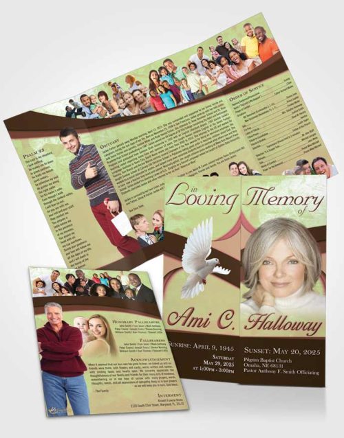 Obituary Funeral Template Gatefold Memorial Brochure Sweet Wisdom