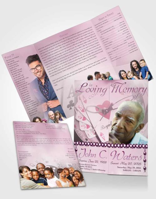 Obituary Funeral Template Gatefold Memorial Brochure Tender Aces