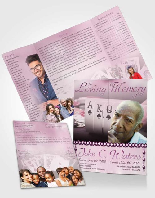 Obituary Funeral Template Gatefold Memorial Brochure Tender Cards