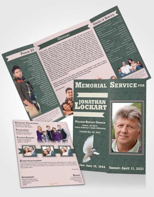 Obituary Funeral Template Gatefold Memorial Brochure Tender Intensity