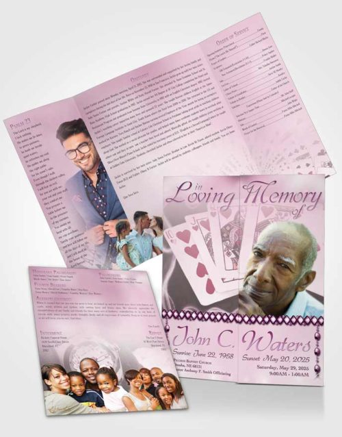 Obituary Funeral Template Gatefold Memorial Brochure Tender Weekend Card Game