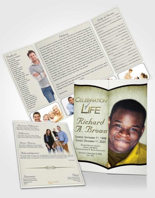 Bifold Order of Service Obituary Template Brochure Urban Bliss