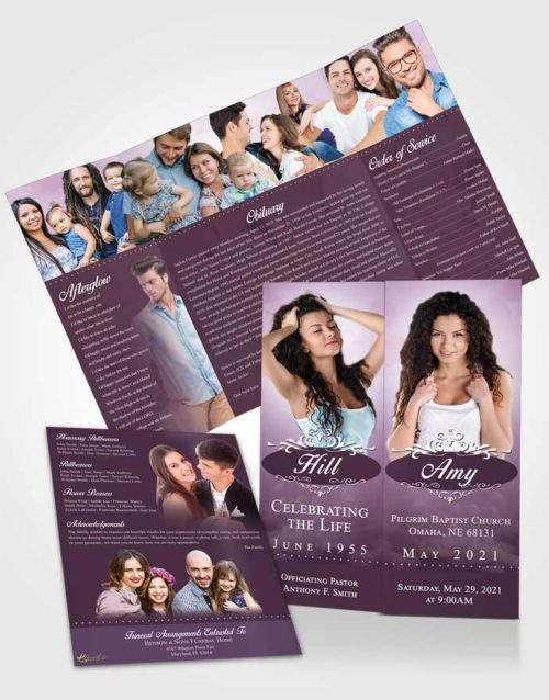 Obituary Funeral Template Gatefold Memorial Brochure Wholesome Sympathy