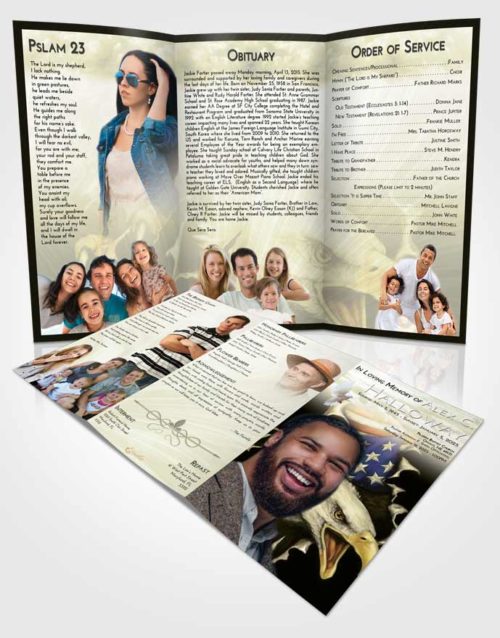 Obituary Template Trifold Brochure At Dusk American Motorcycle
