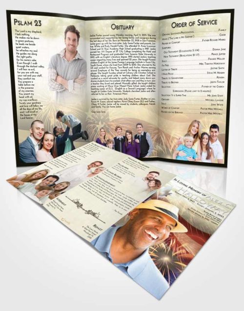 Obituary Template Trifold Brochure At Dusk American Patriot