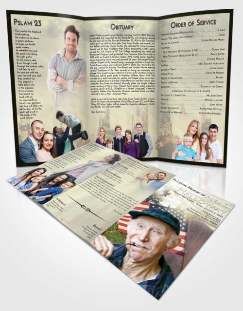 Obituary Template Trifold Brochure At Dusk American Smile