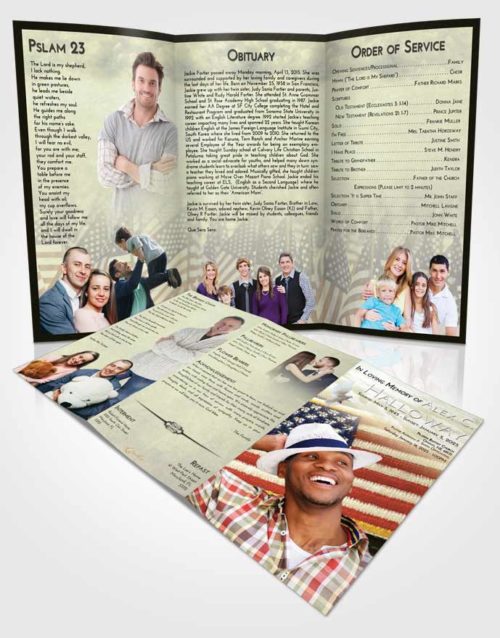 Obituary Template Trifold Brochure At Dusk Army Days