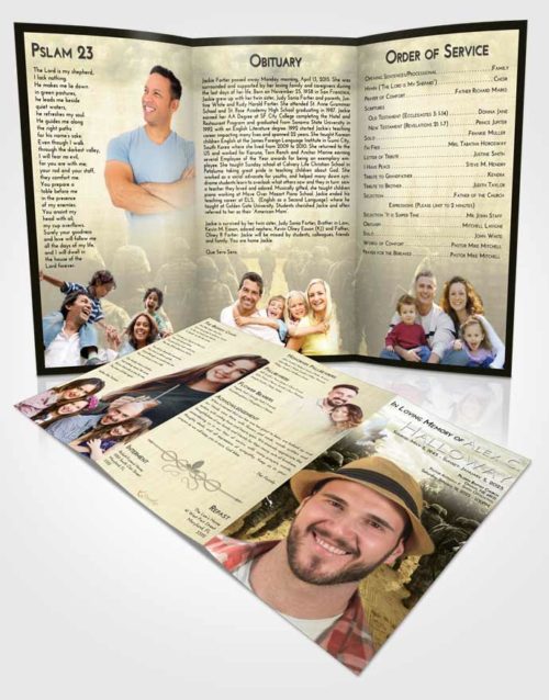 Obituary Template Trifold Brochure At Dusk Army March