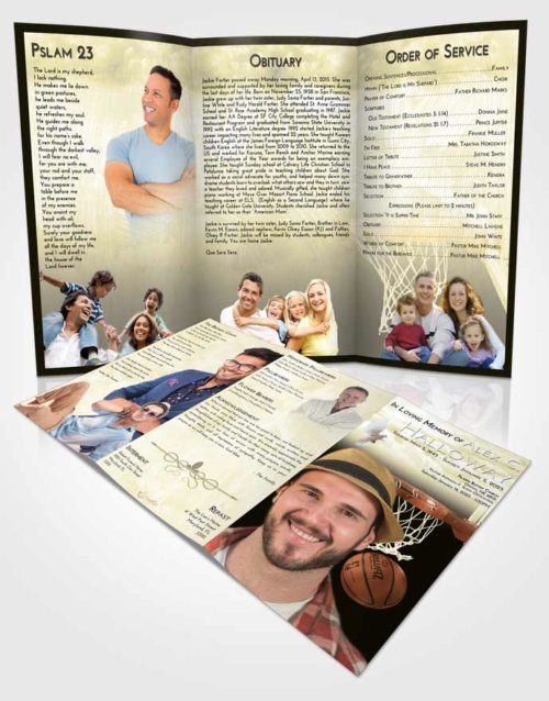 Obituary Template Trifold Brochure At Dusk Basketball Journey