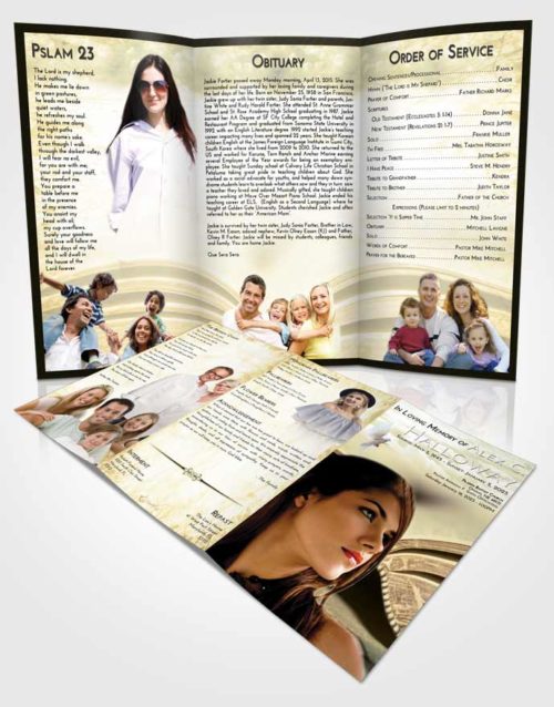 Obituary Template Trifold Brochure At Dusk Bible Love