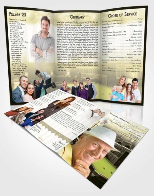 Obituary Template Trifold Brochure At Dusk Billiards Journey