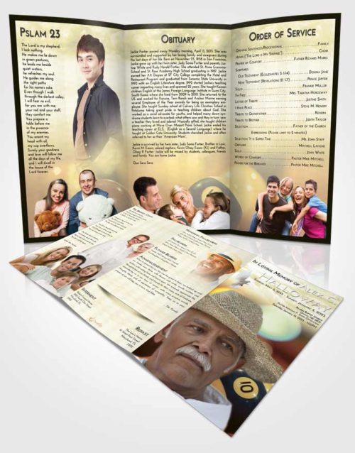 Obituary Template Trifold Brochure At Dusk Billiards Tranquility