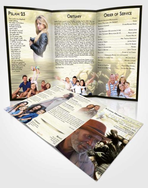 Obituary Template Trifold Brochure At Dusk Boxing Animation