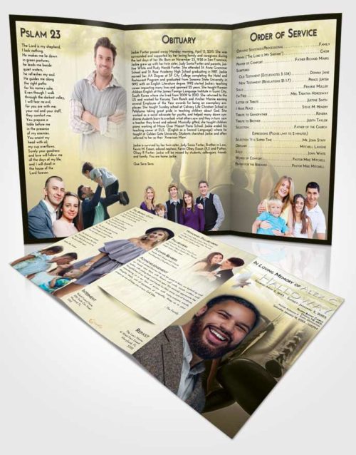 Obituary Template Trifold Brochure At Dusk Boxing Day