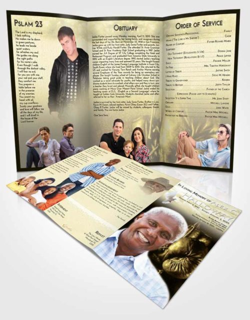 Obituary Template Trifold Brochure At Dusk Boxing Serenity