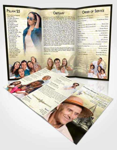 Obituary Template Trifold Brochure At Dusk Boxing Victory