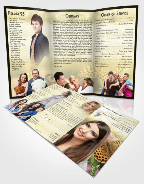 Obituary Template Trifold Brochure At Dusk Butterfly Peace