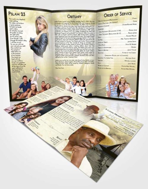 Obituary Template Trifold Brochure At Dusk Calm Waters