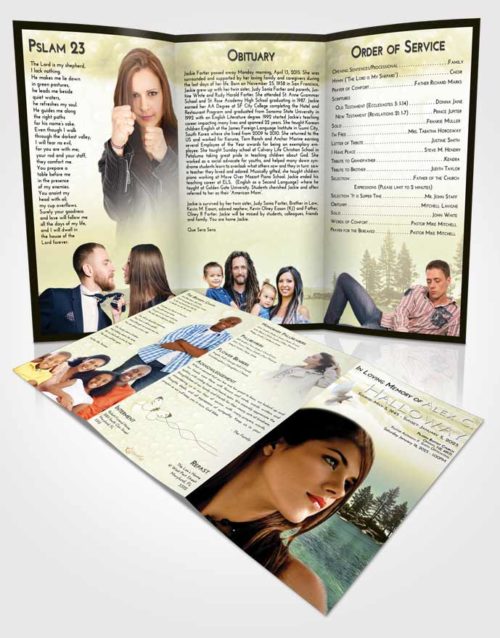 Obituary Template Trifold Brochure At Dusk Coral Waters