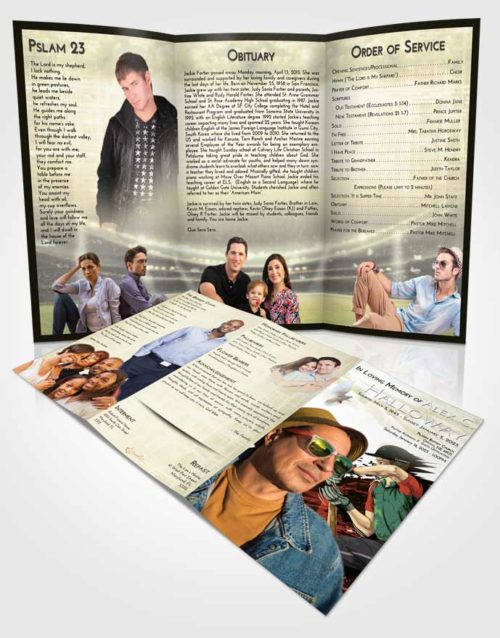 Obituary Template Trifold Brochure At Dusk Cricket Surprise
