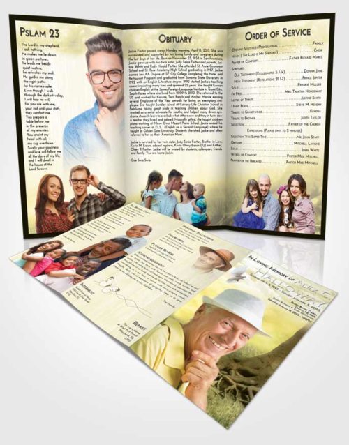 Obituary Template Trifold Brochure At Dusk Deep Roots