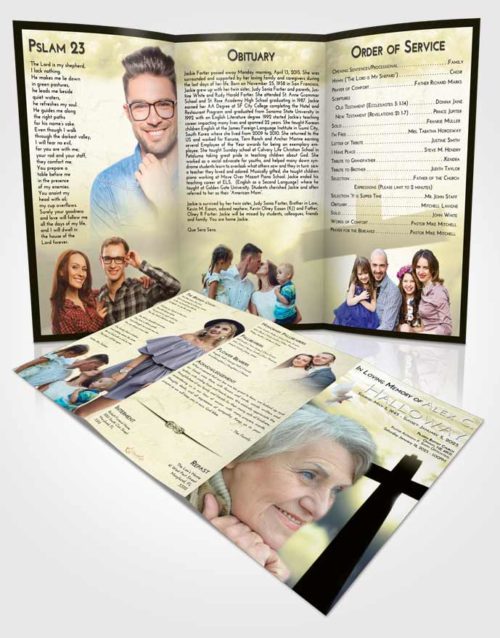 Obituary Template Trifold Brochure At Dusk Faith in the Cross