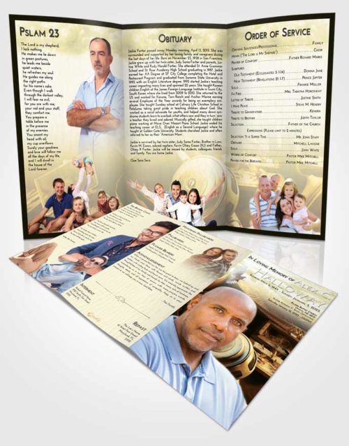 Obituary Template Trifold Brochure At Dusk Fishing Tackle