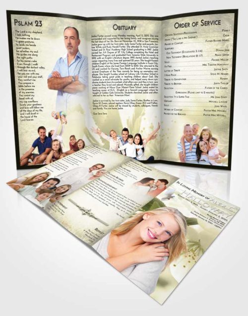 Obituary Template Trifold Brochure At Dusk Flower of the Plume