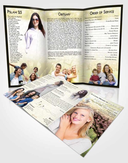 Obituary Template Trifold Brochure At Dusk Flowering Path