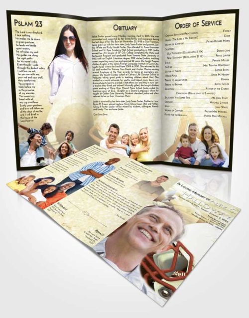 Obituary Template Trifold Brochure At Dusk Football Party