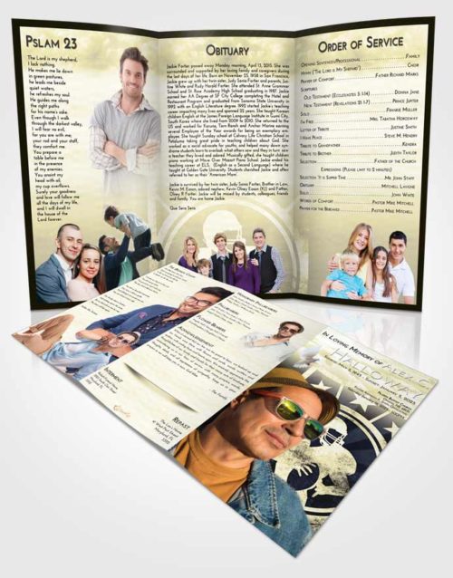 Obituary Template Trifold Brochure At Dusk Football Surprise