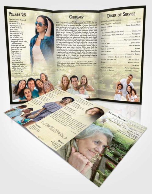 Obituary Template Trifold Brochure At Dusk Gardening Desire