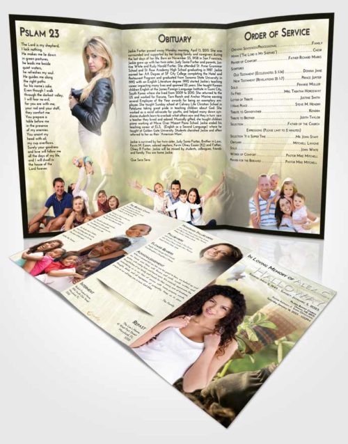 Obituary Template Trifold Brochure At Dusk Gardening Star